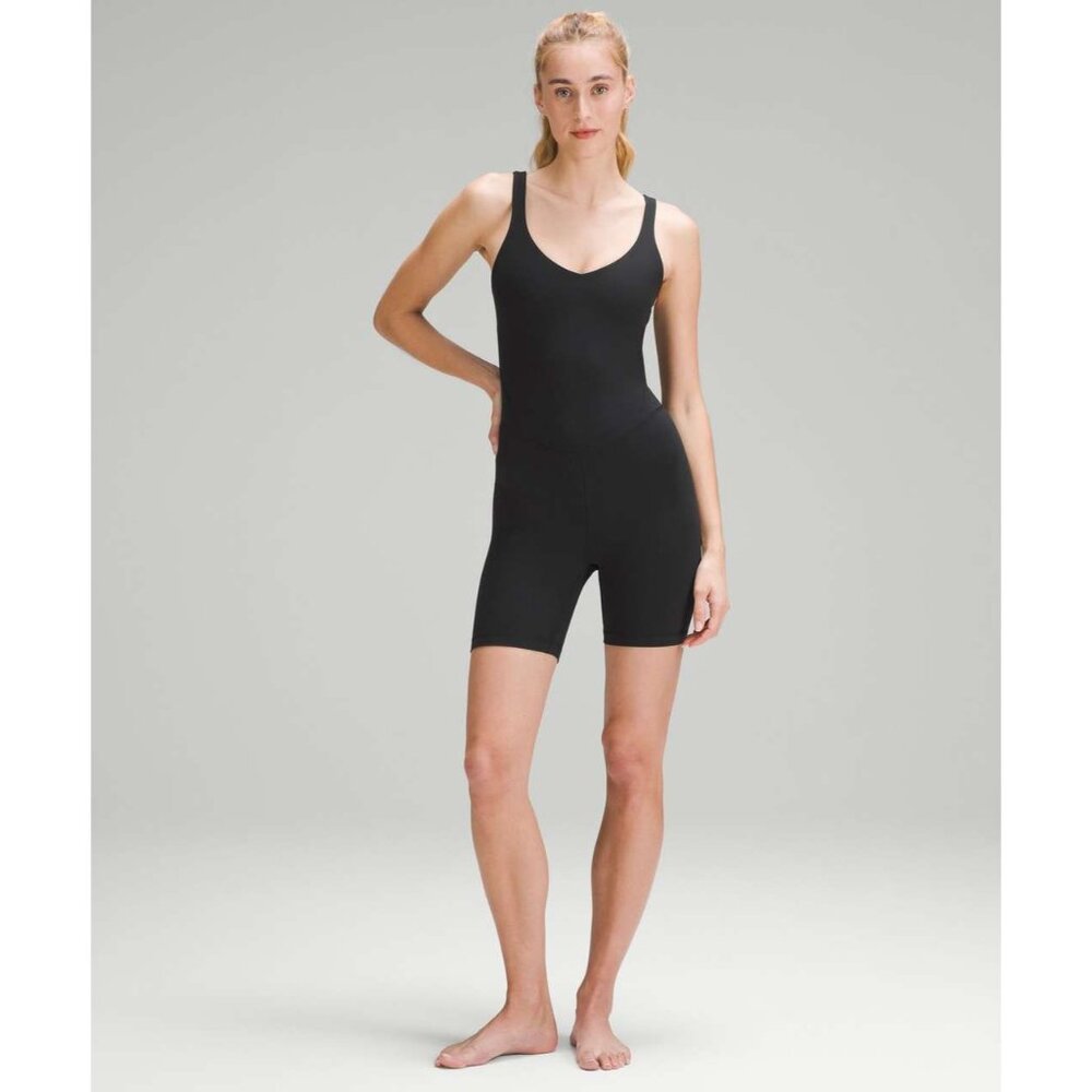 Lululemon Align Bodysuit 6" Black Size 2 Buttery Soft Sleeveless Nulu Fabric